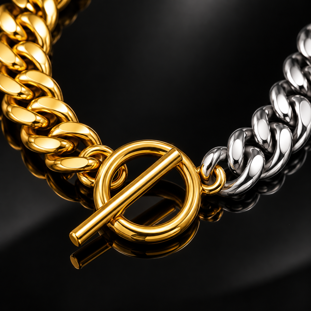 Doppio Two-Tone Cuban Necklace
