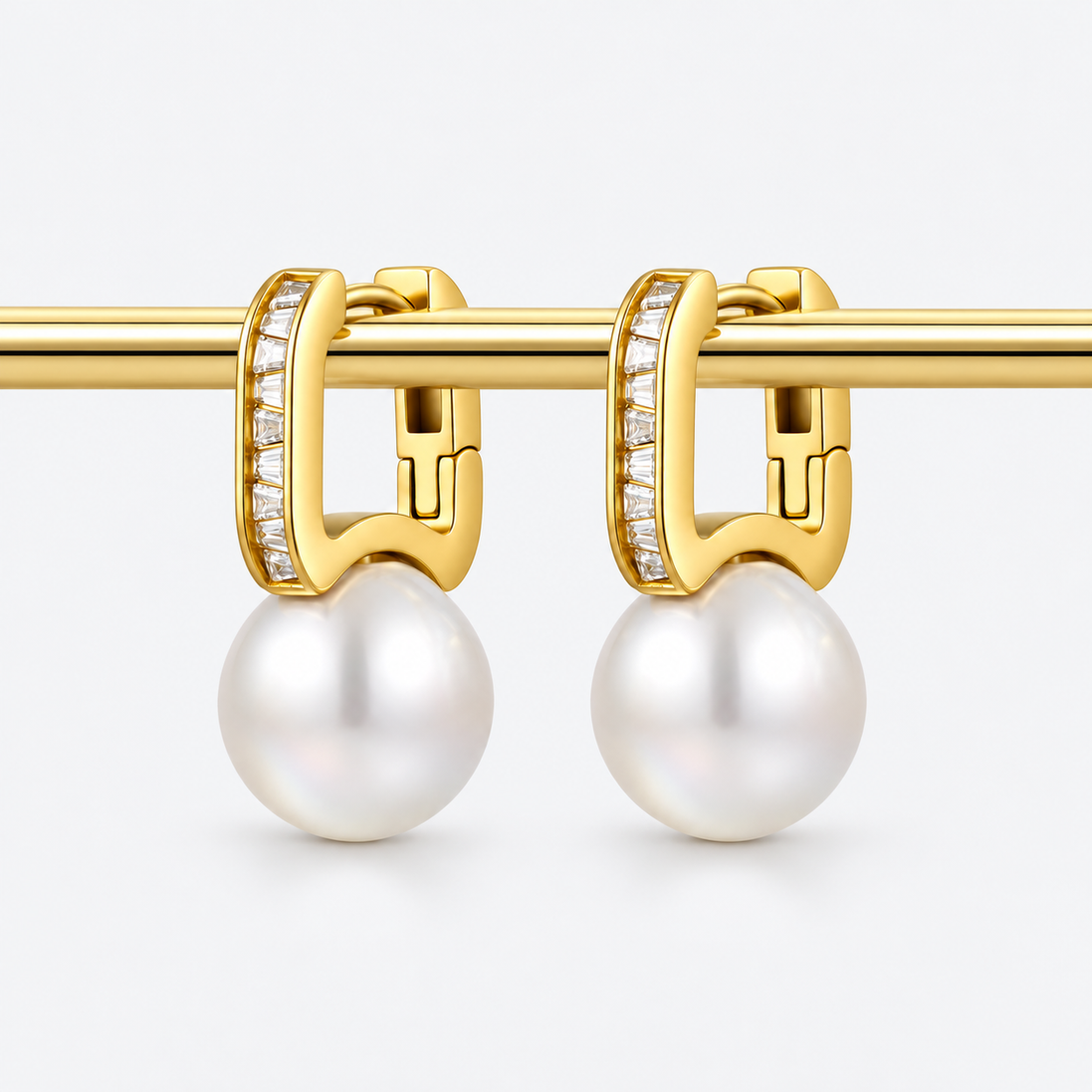 Pearl Huggie Earrings