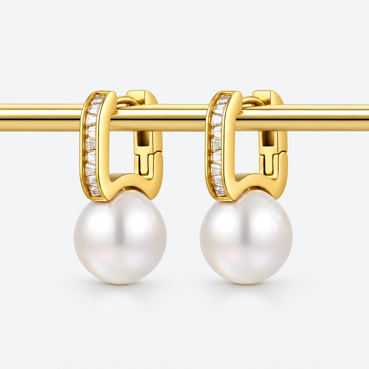 Pearl Huggie Earrings