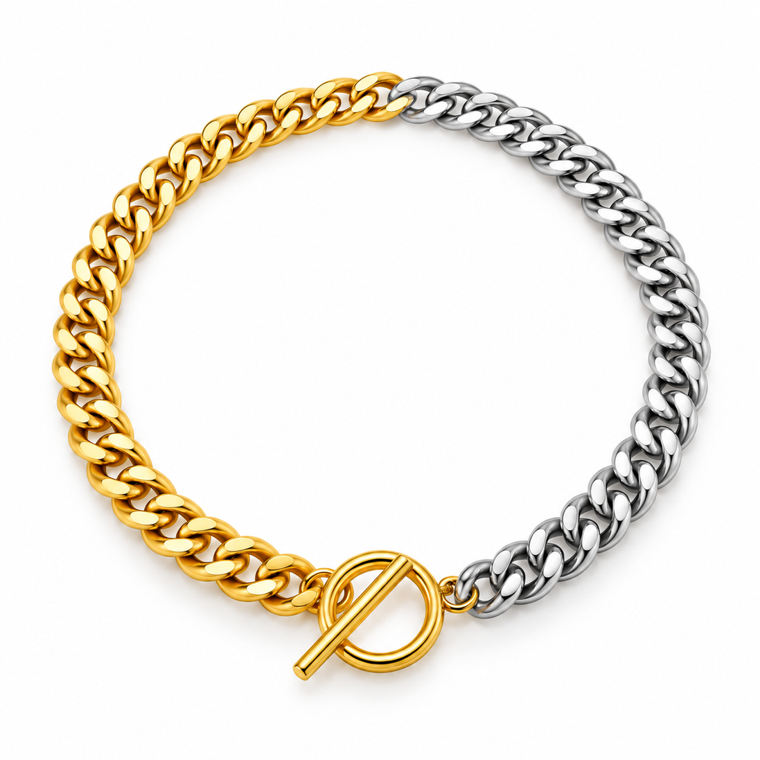 Doppio Two-Tone Cuban Necklace