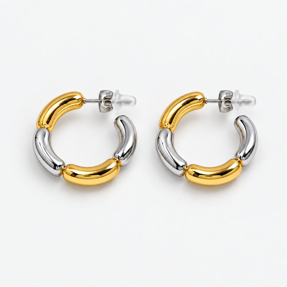 Aria Two-Tone Hoops