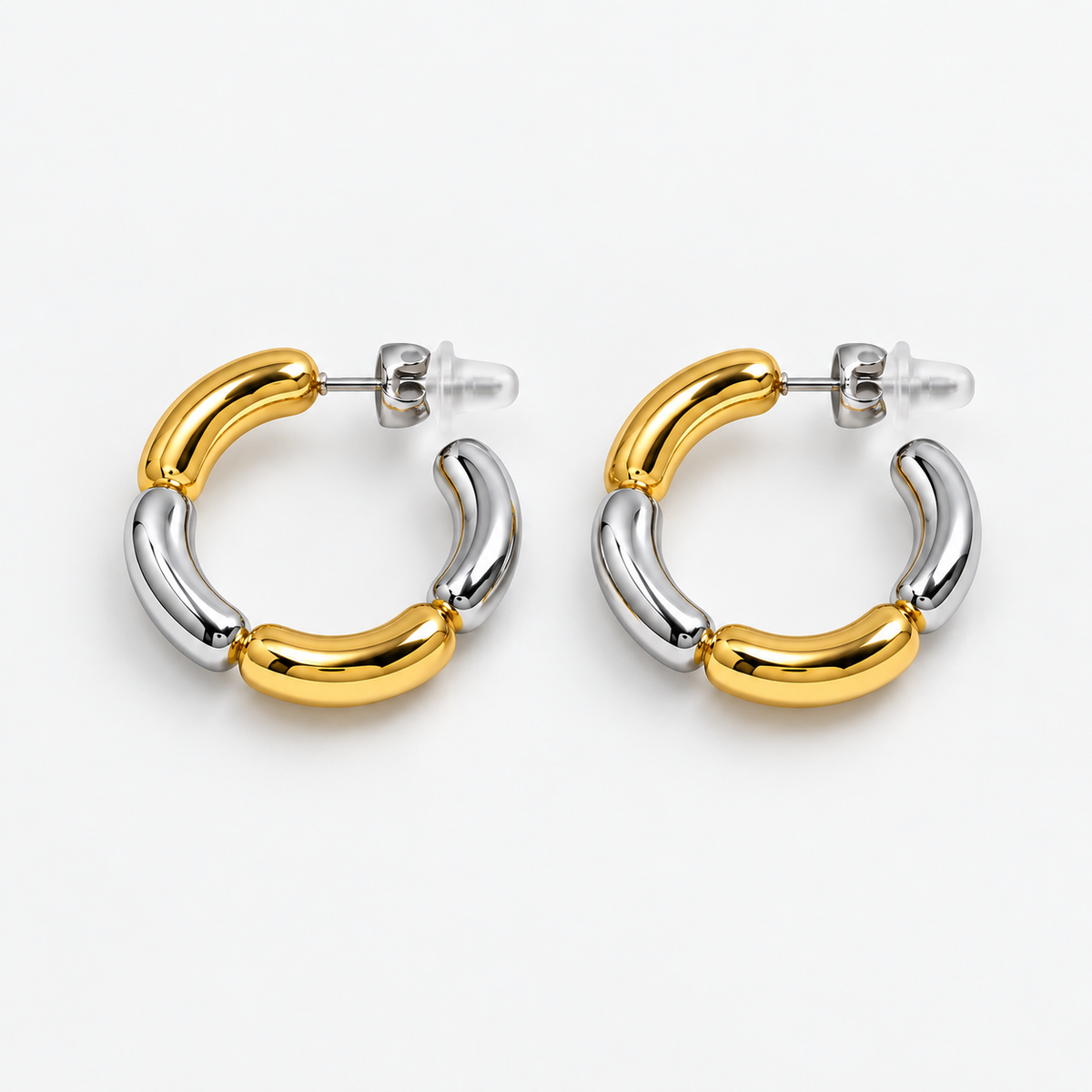 Aria Two-Tone Hoops
