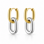 Vittoria Two-Tone Link Hoop Earrings