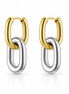 Vittoria Two-Tone Link Hoop Earrings