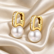 Pearl Huggie Earrings