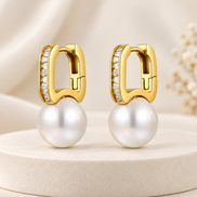 Pearl Huggie Earrings