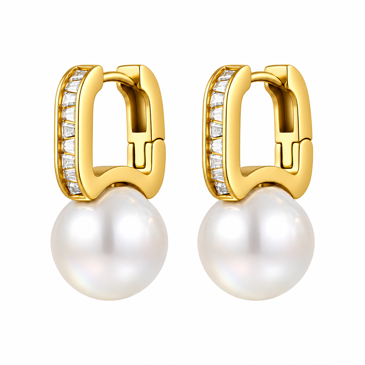 Pearl Huggie Earrings