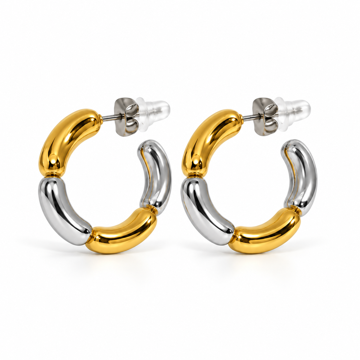 Aria Two-Tone Hoops