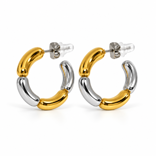 Aria Two-Tone Hoops