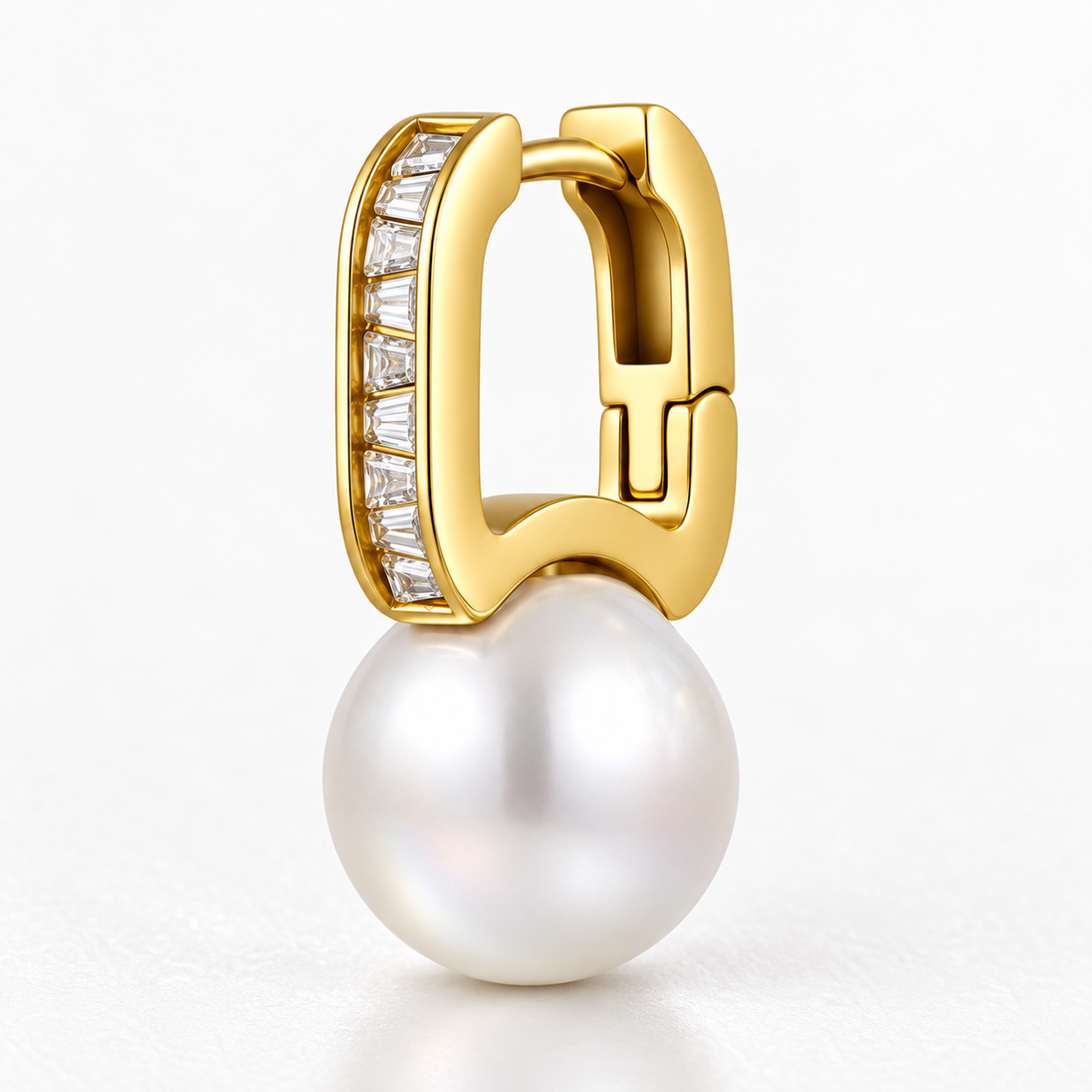 Pearl Huggie Earrings