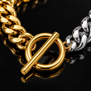 Doppio Two-Tone Cuban Necklace