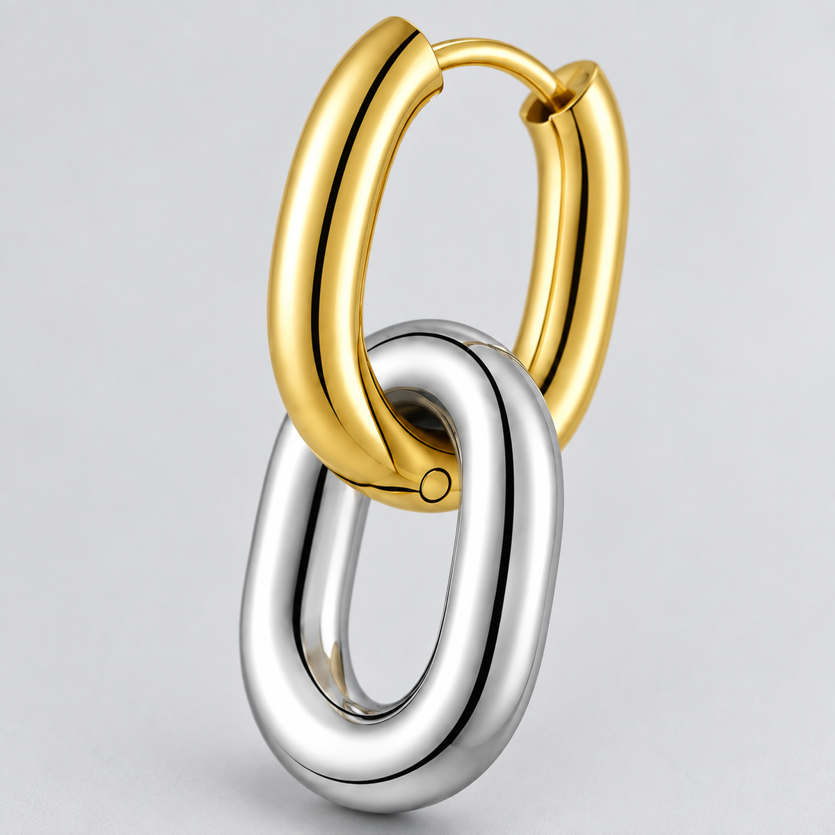 Vittoria Two-Tone Link Hoop Earrings