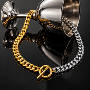 Doppio Two-Tone Cuban Necklace