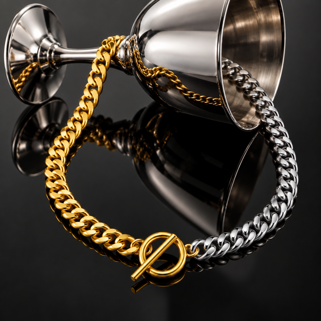 Doppio Two-Tone Cuban Necklace