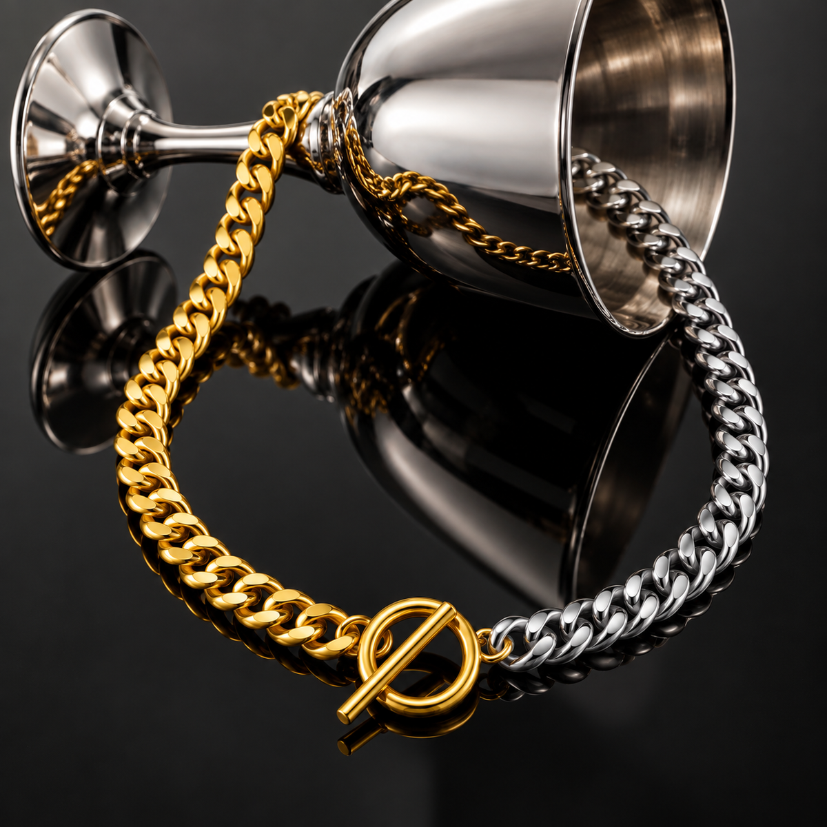 Doppio Two-Tone Cuban Necklace