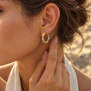 Aria Two-Tone Hoops