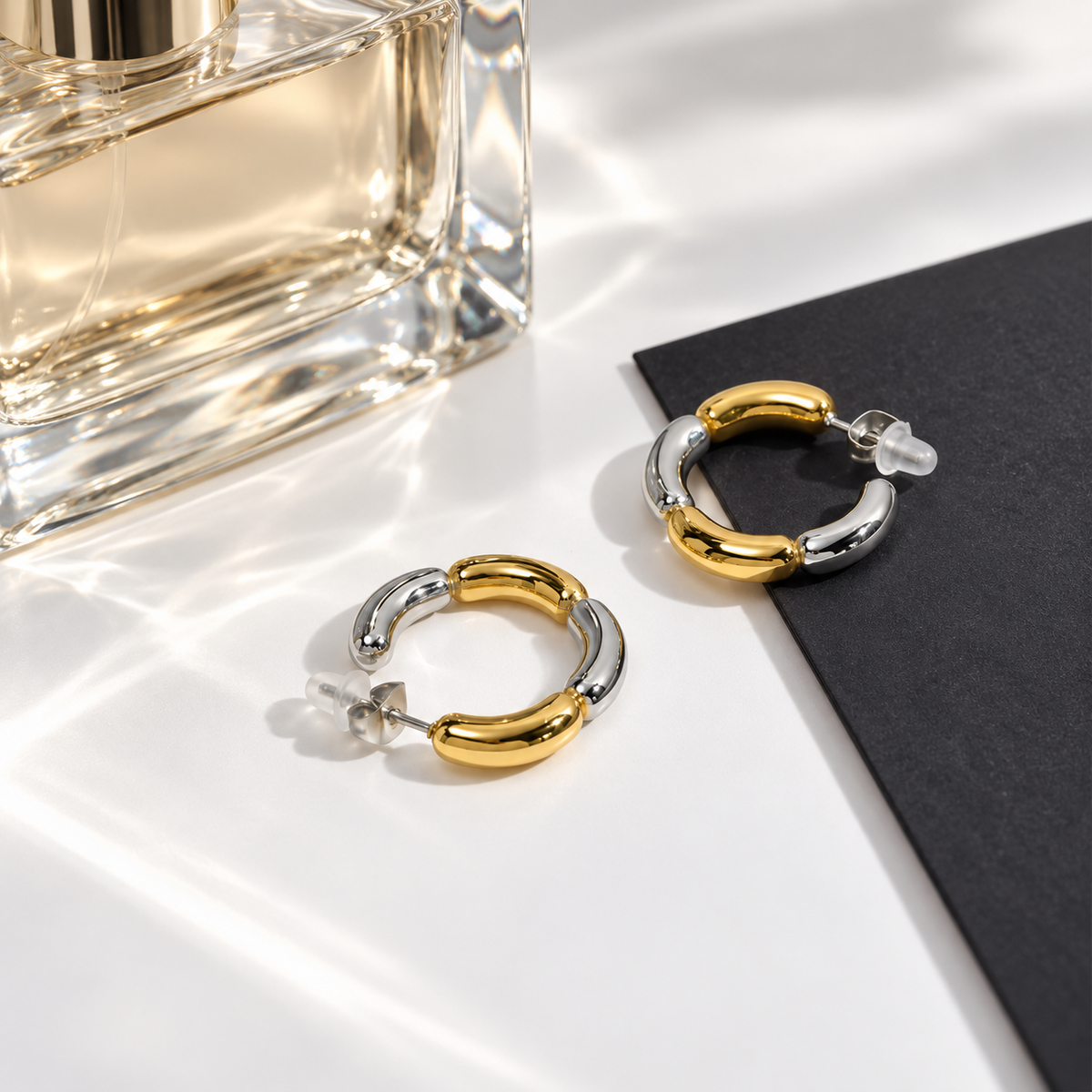 Aria Two-Tone Hoops